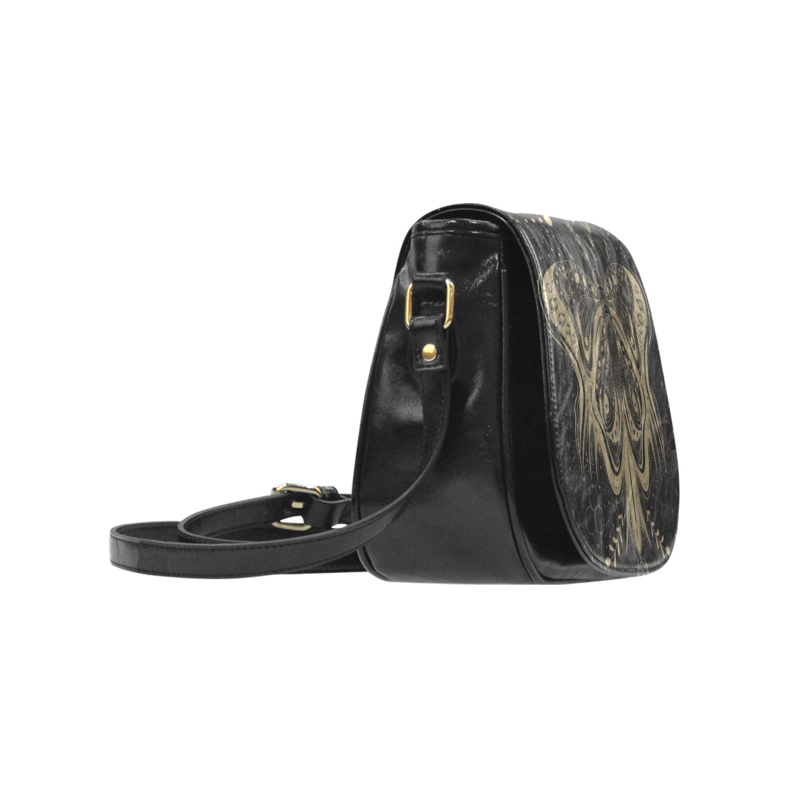 Lotus Moth Witch Vegan Leather Cottagecore Saddle Bag | Sense Forest - sense forest