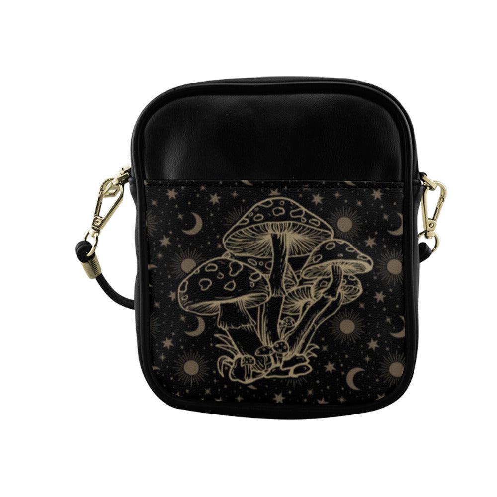 Magic mushroom celestial mini witch Sling Bag - sense forest