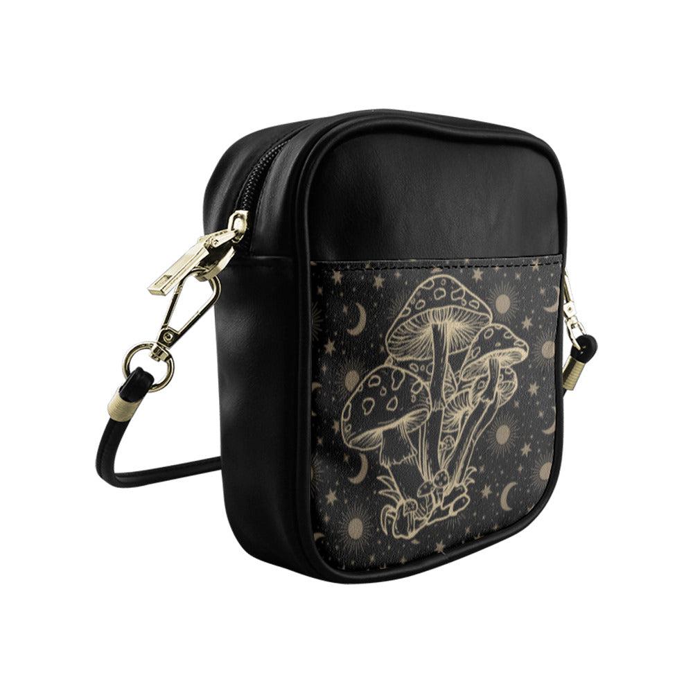 Magic mushroom celestial mini witch Sling Bag - sense forest