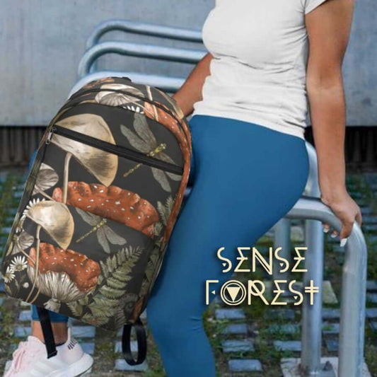 Magic Mushroom Witchy Forest Back to school Travel Backpack(Large Capacity) - sense forest