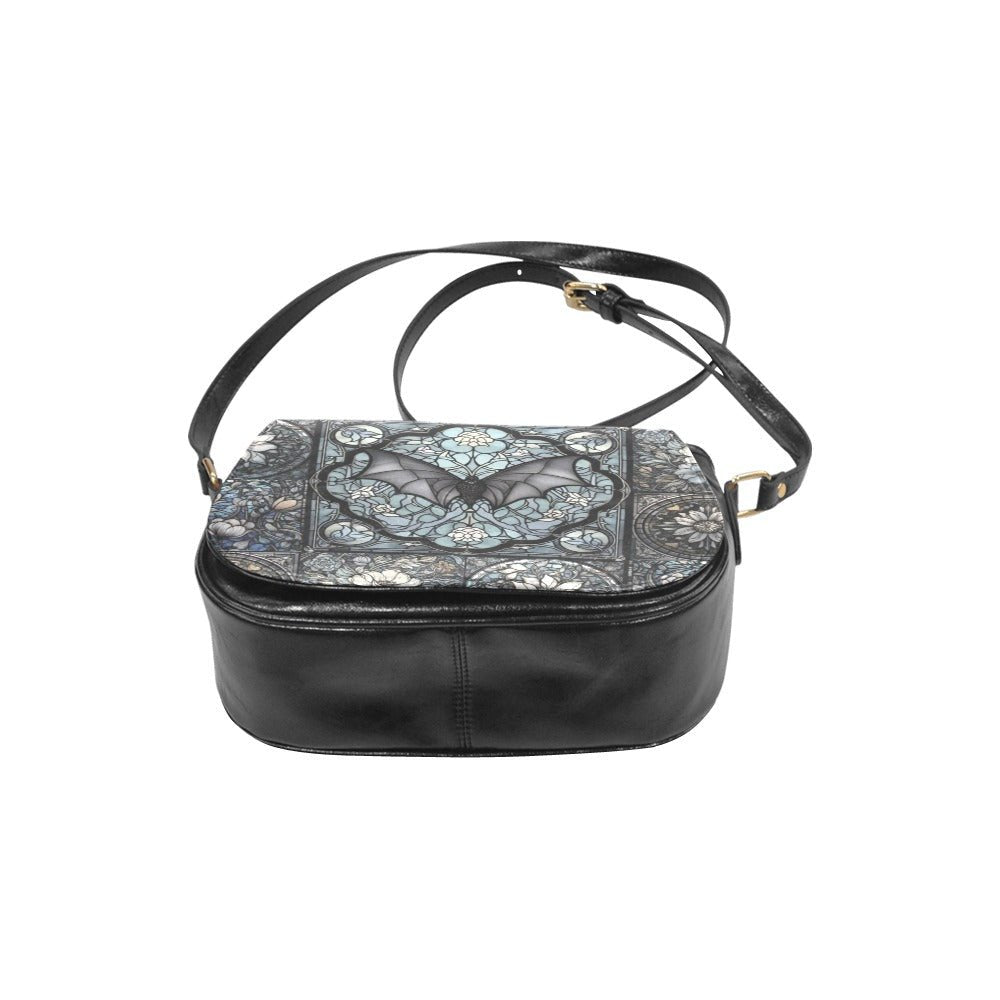 Medieval Goth Stained Glass Bat Saddle Bag | Sense Forest - sense forest