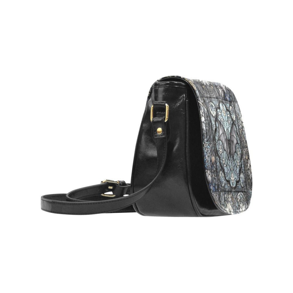 Medieval Goth Stained Glass Bat Saddle Bag | Sense Forest - sense forest