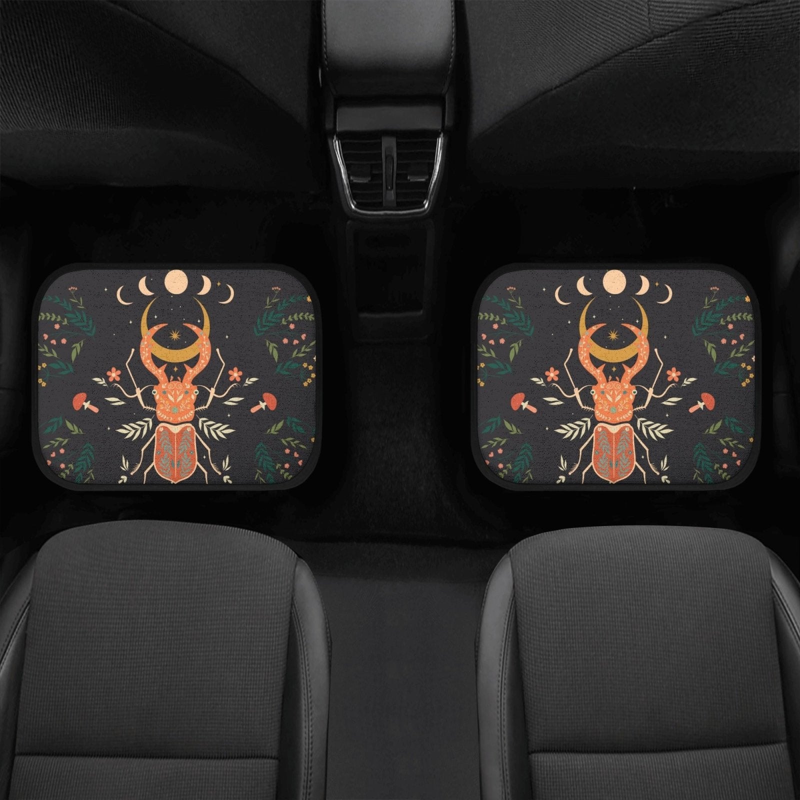 Moon Phase Beetle Back and Front Car Floor Mats - sense forest