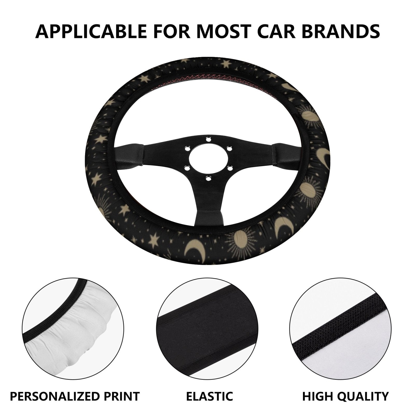 Moon Phase Car Steering Wheel Cover - sense forest