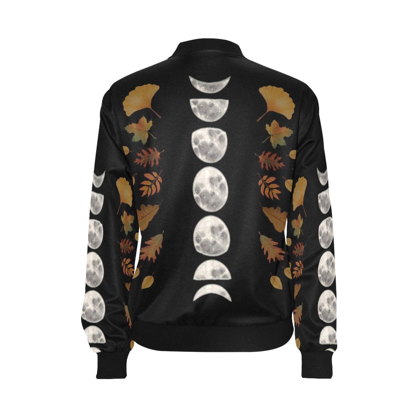 Moon Phase Fall magic Women Bomber Jacket - sense forest