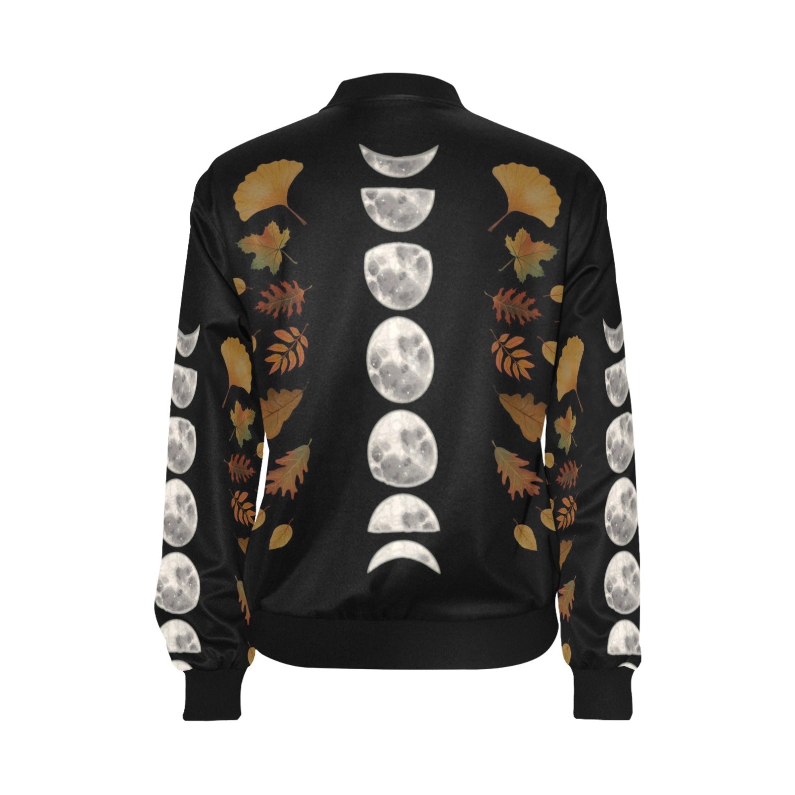 Moon Phase Fall magic Women Bomber Jacket - sense forest