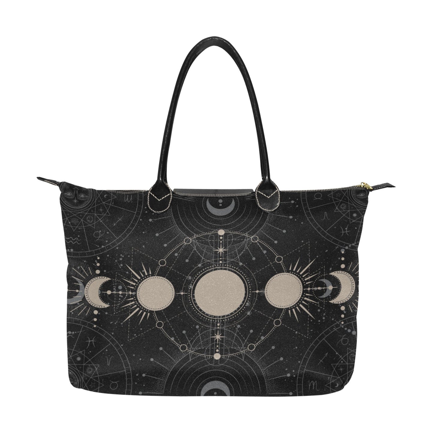 Moon phase witch zip tote Women's Classic Handbag - sense forest