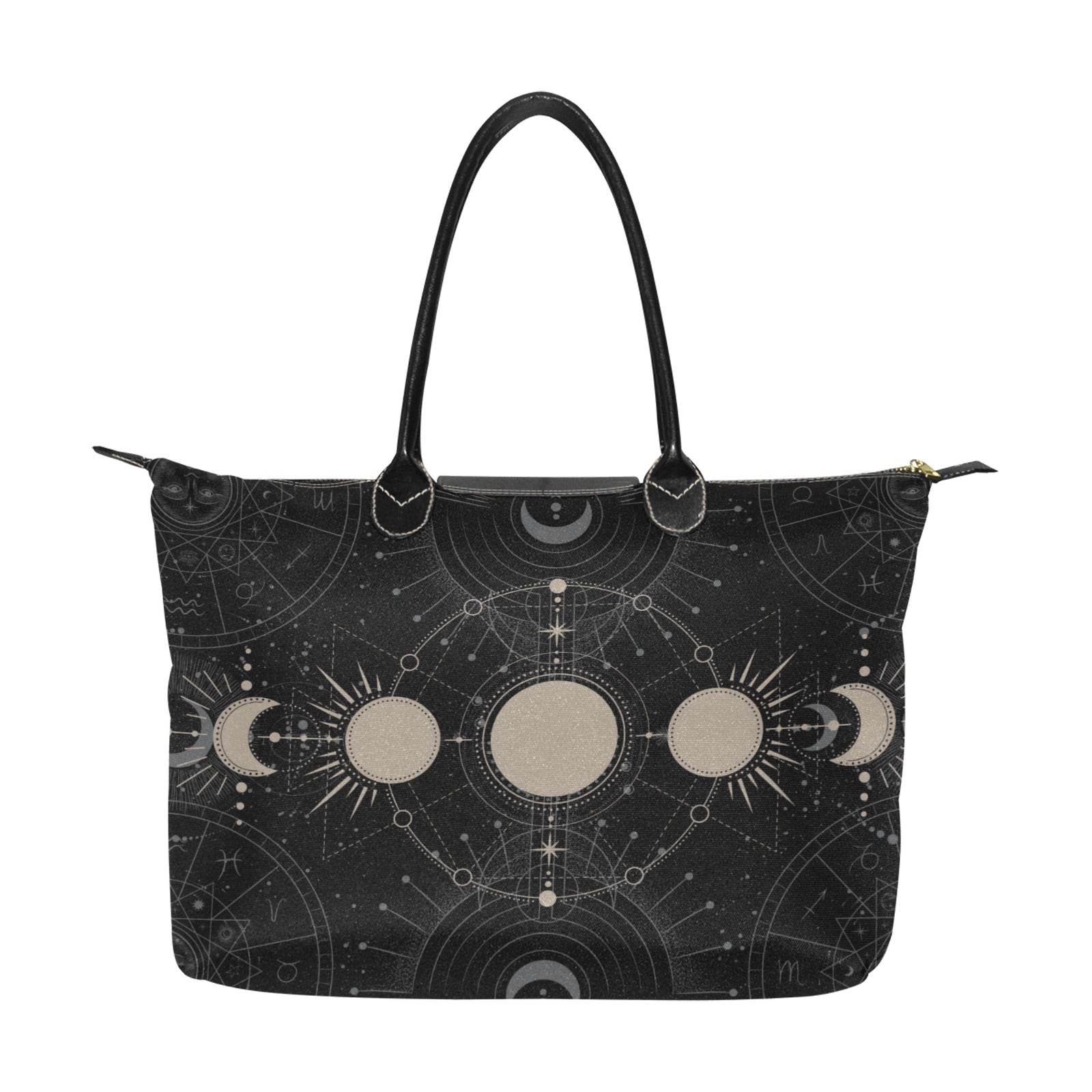 Moon phase witch zip tote Women's Classic Handbag - sense forest
