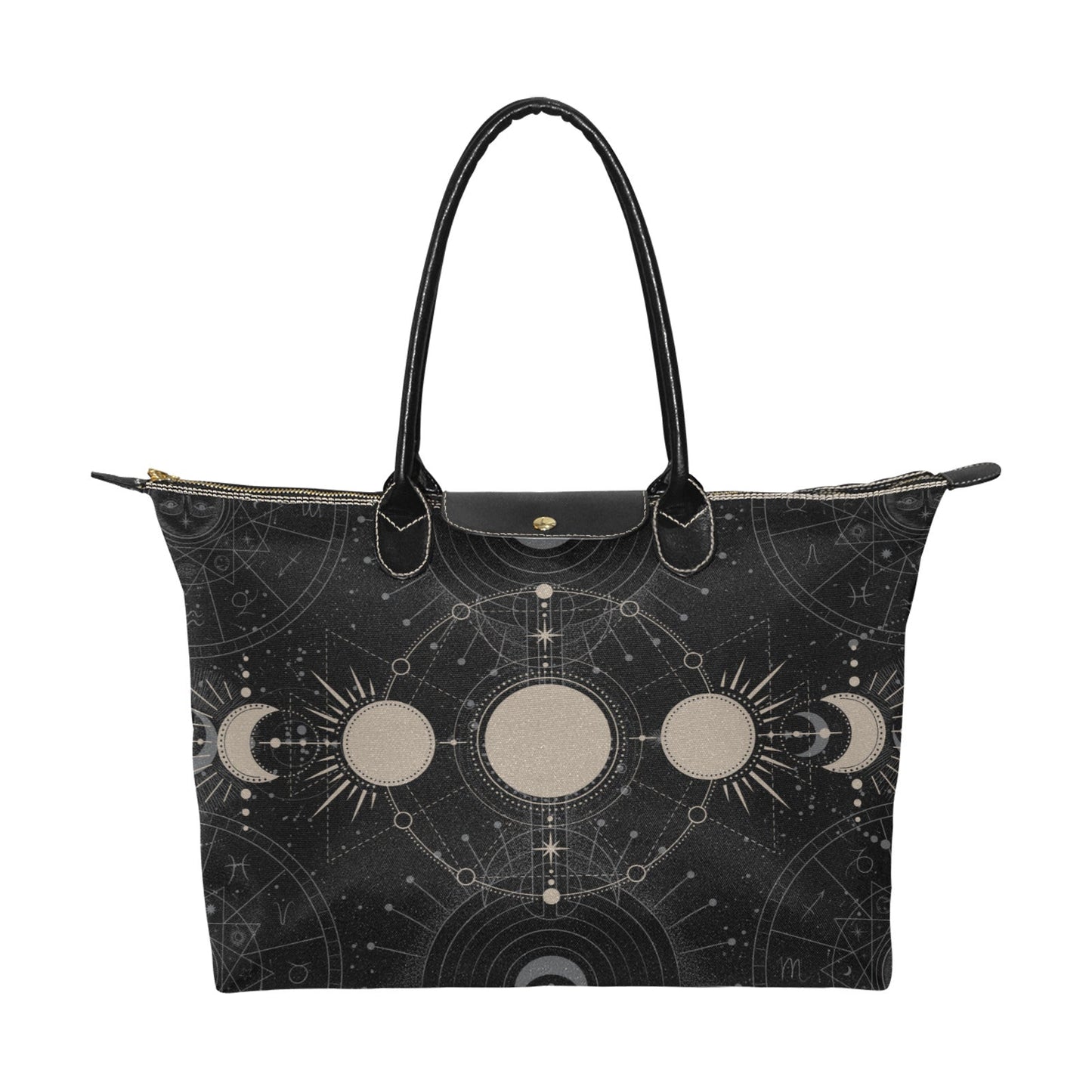 Moon phase witch zip tote Women's Classic Handbag - sense forest