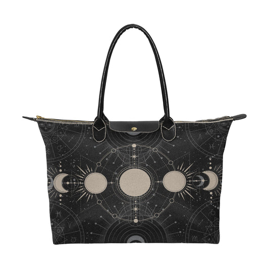 Moon phase witch zip tote Women's Classic Handbag - sense forest