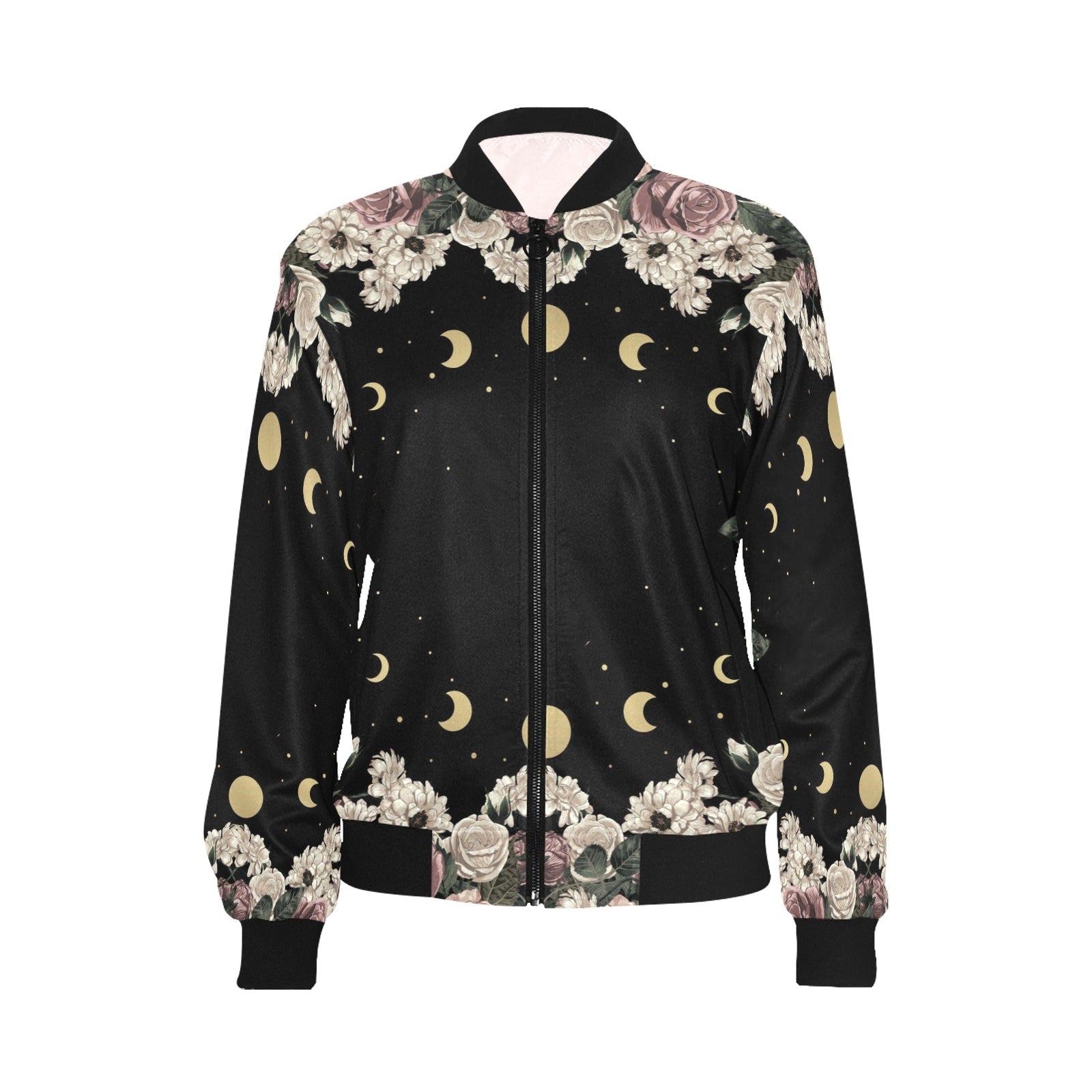 Moon Rose women Bomber Jacket - sense forest