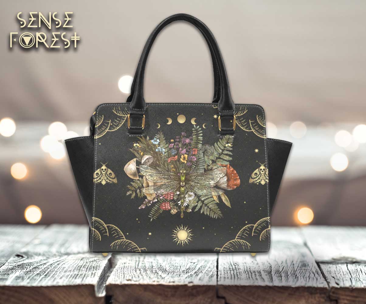 Mooncrest dragonfly premium Witch handbag Classic Shoulder Handbag - sense forest