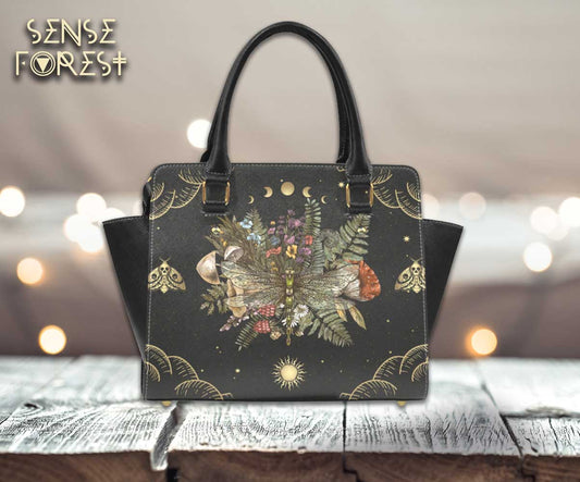 Mooncrest dragonfly premium Witch handbag Classic Shoulder Handbag - sense forest