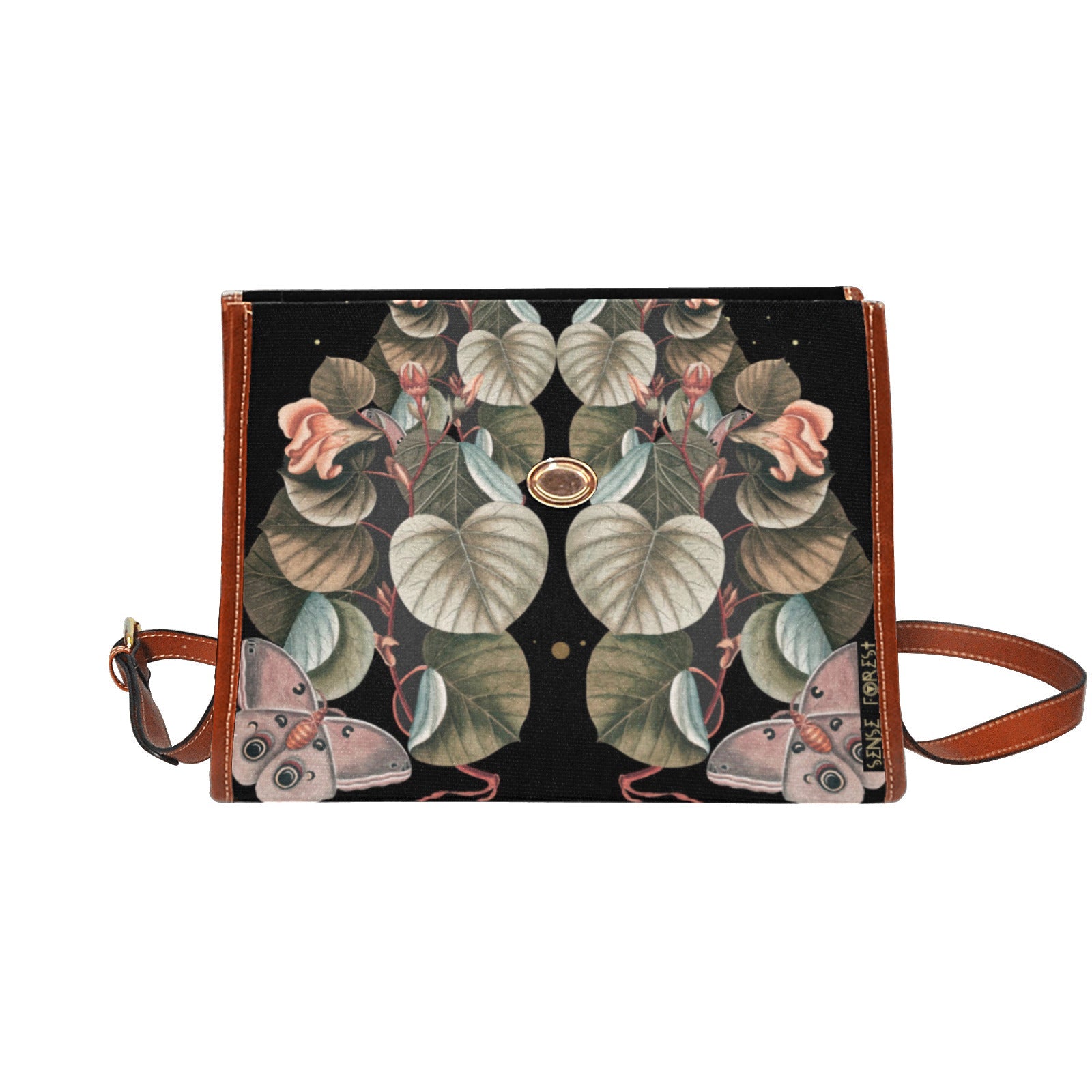 Moth Moon Phase Butterfly Garden Witch Canvas satchel Bag - sense forest