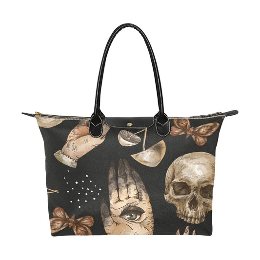 Mushroom Skull witchcraft Women's Classic zip tote Handbag - sense forest
