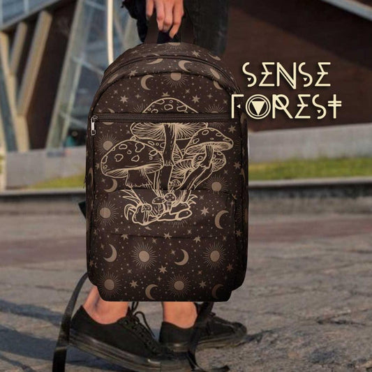 Mystical Celestial witchy mushroom backpack Travel Backpack(Large Capacity) - sense forest