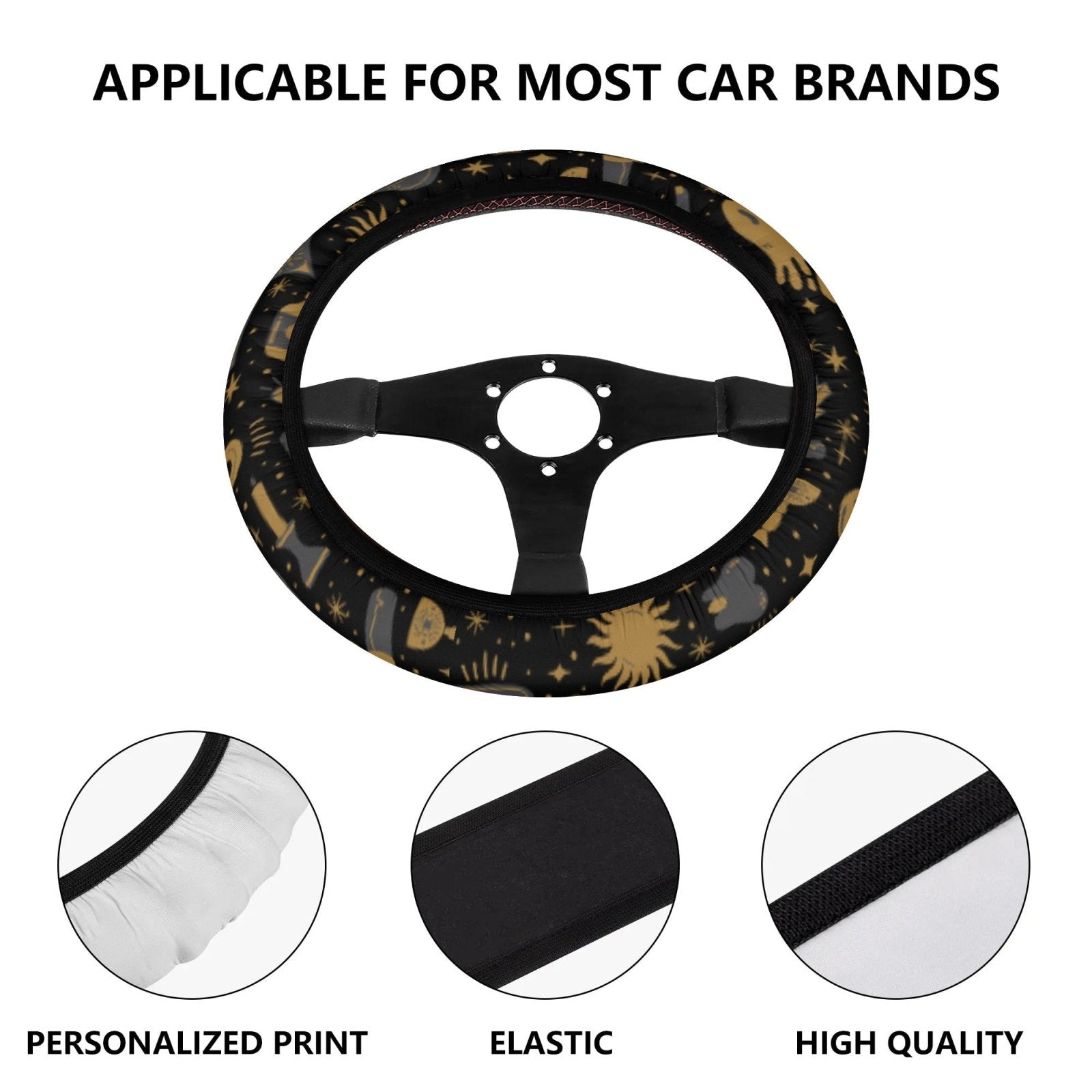 Mystical Element Witchy Car Steering Wheel Cover - sense forest