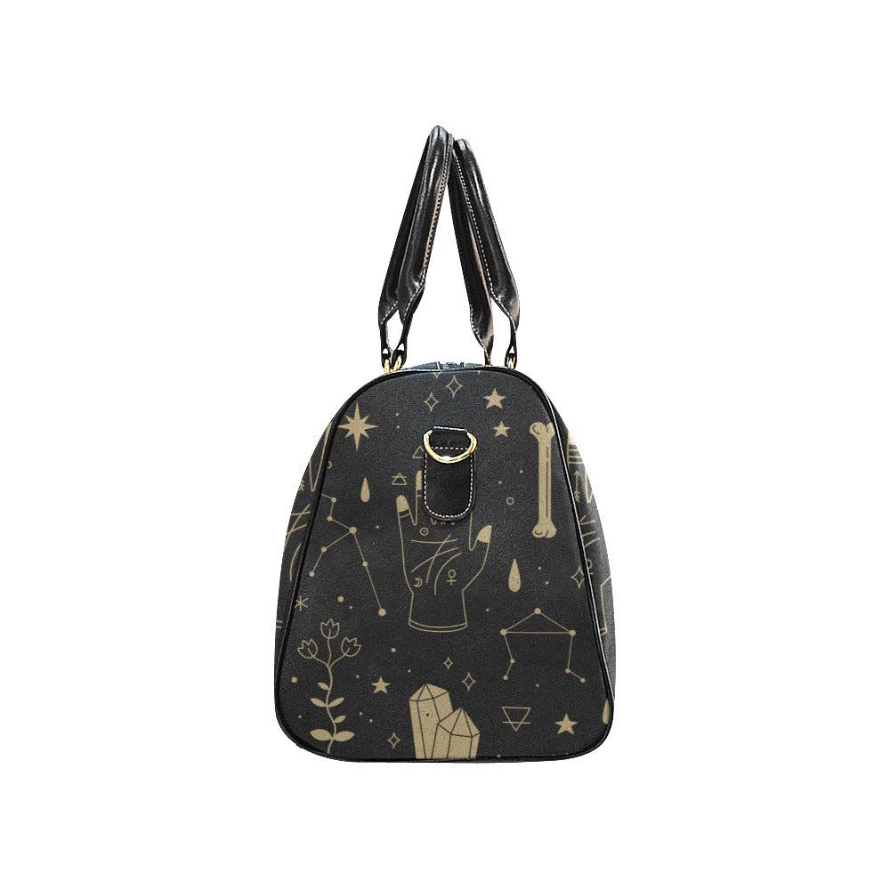 Mystical elements Occult small witch fashion duffle Travel Bag Black - sense forest