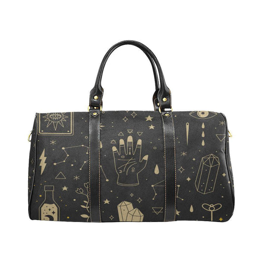 Mystical elements Occult small witch fashion duffle Travel Bag Black - sense forest