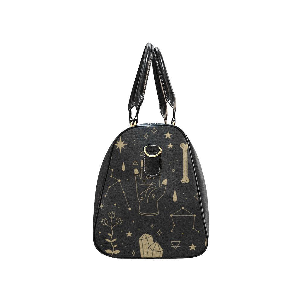 Mystical elements Occult small witch fashion duffle Travel Bag Black - sense forest