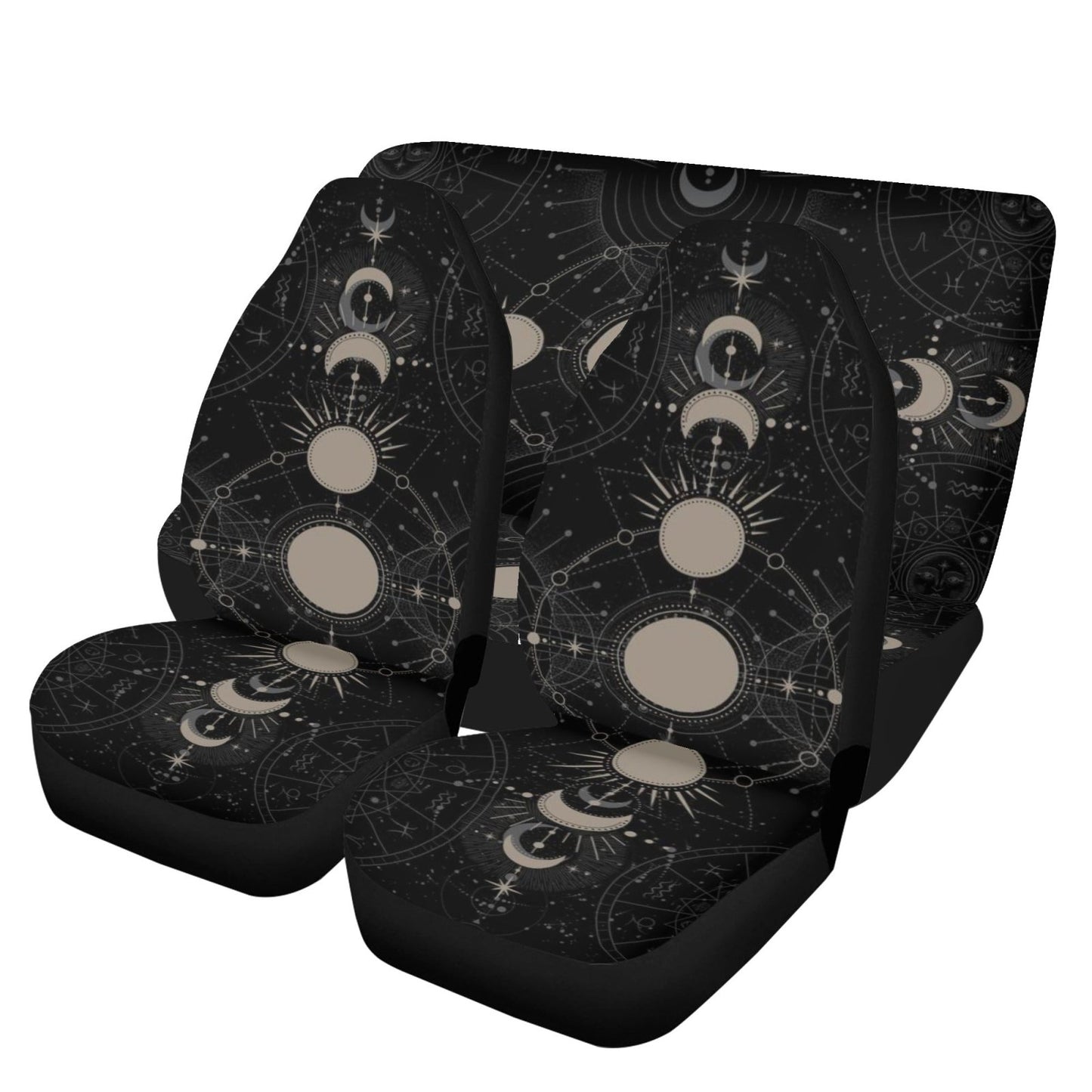 Mystical Moon Phase Car Seat Cover Set - sense forest