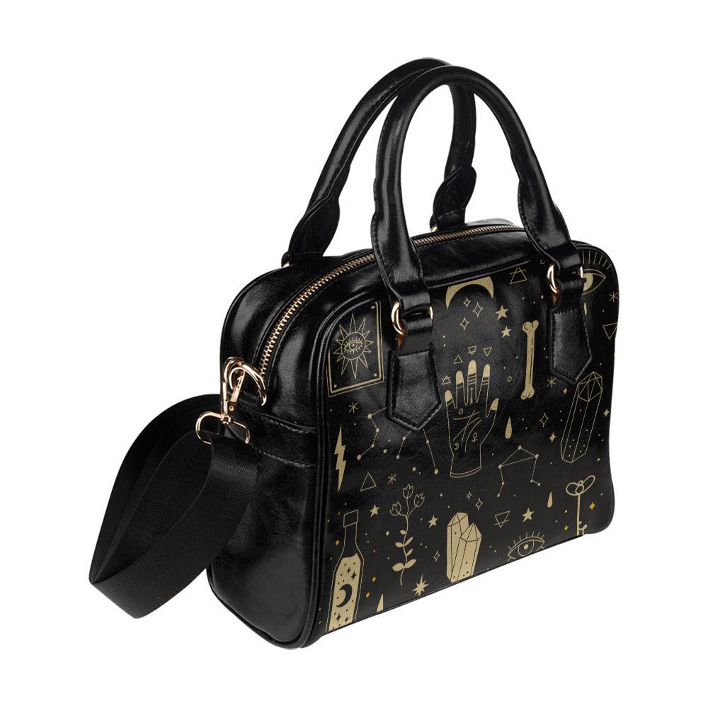 Mystical witch vegan leather bowler Shoulder Handbag | Sense Forest - sense forest