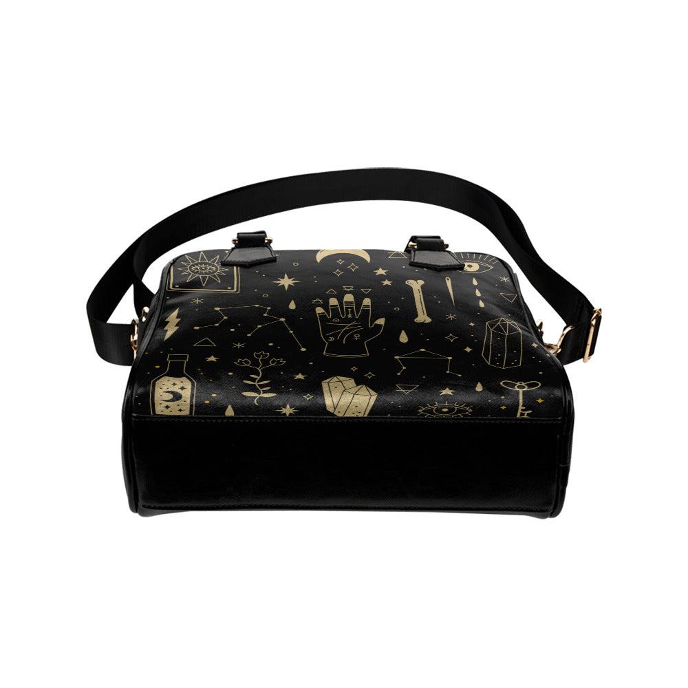 Mystical witch vegan leather bowler Shoulder Handbag | Sense Forest - sense forest