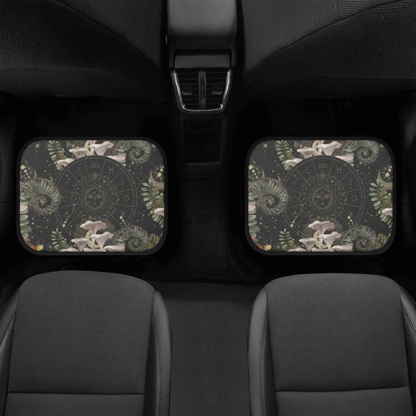 Oyster Mushroom Astrology Back and Front Car Floor Mats - sense forest