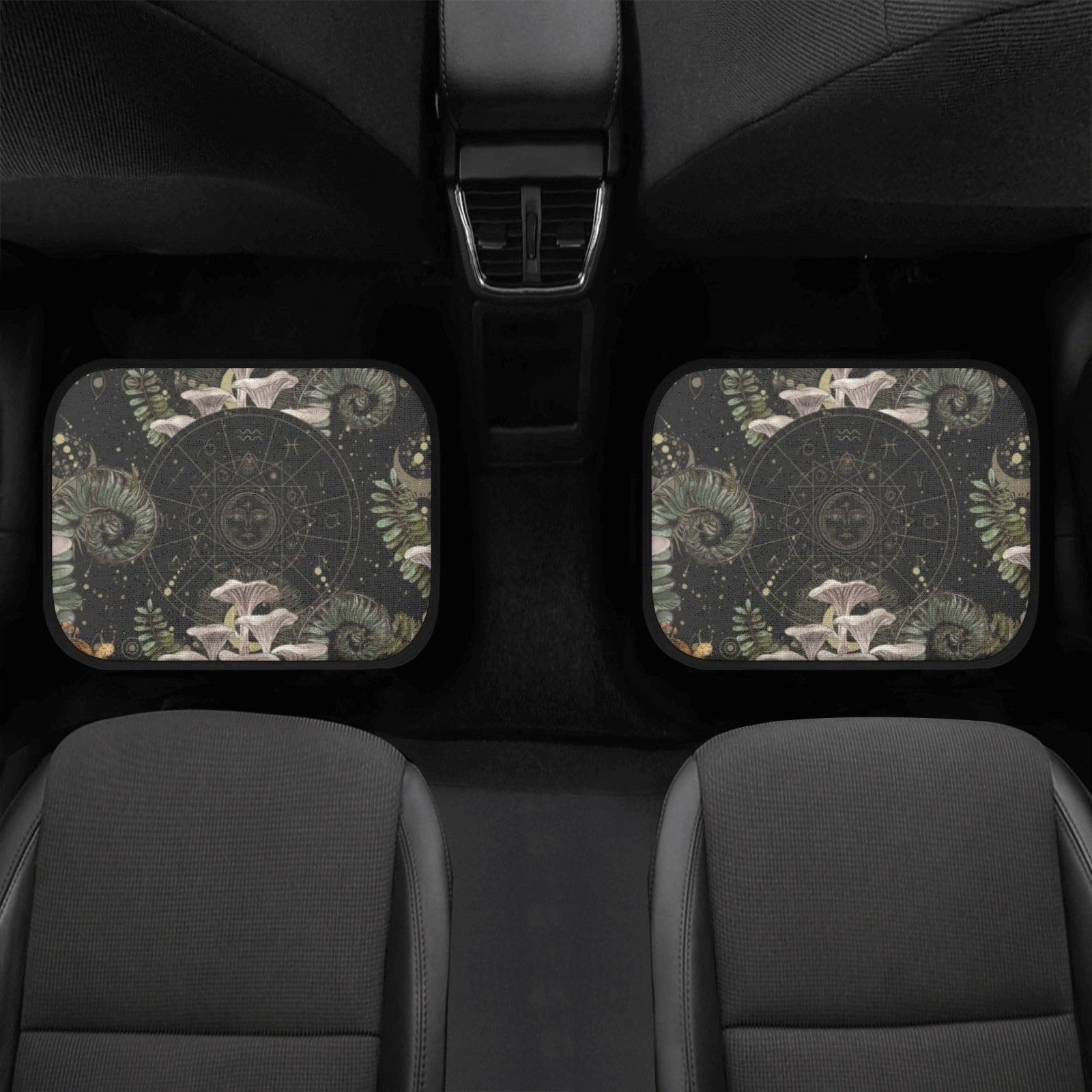Oyster Mushroom Astrology Back and Front Car Floor Mats - sense forest