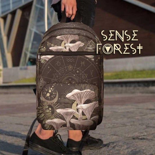 Oyster mushroom Zodiac witchy back to school / Travel Backpack(Large Capacity) - sense forest