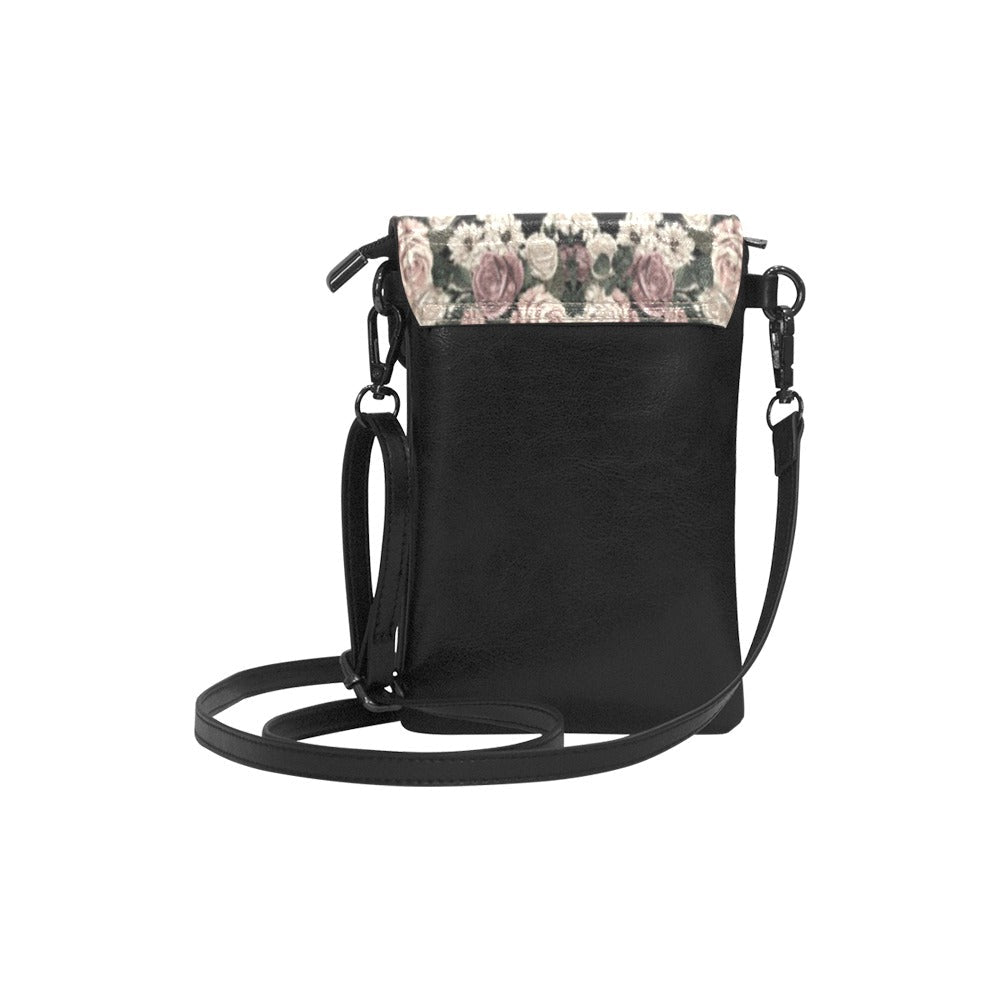 Pale rose moon phase Cottagecore mini sling phone Purse - sense forest