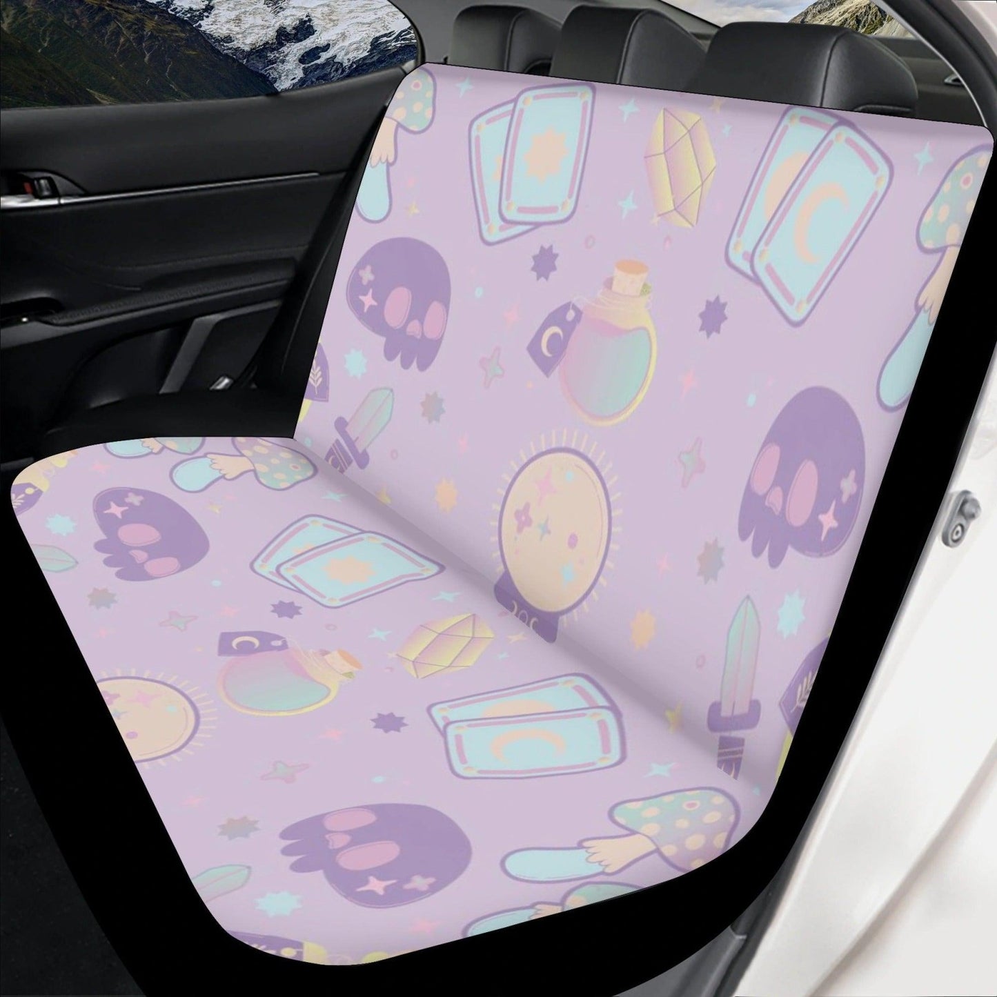 Pastel Purple Cute goth Car Seat Cover Set - sense forest