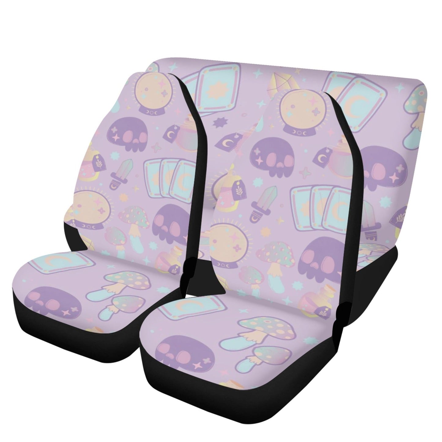 Pastel Purple Cute goth Car Seat Cover Set - sense forest