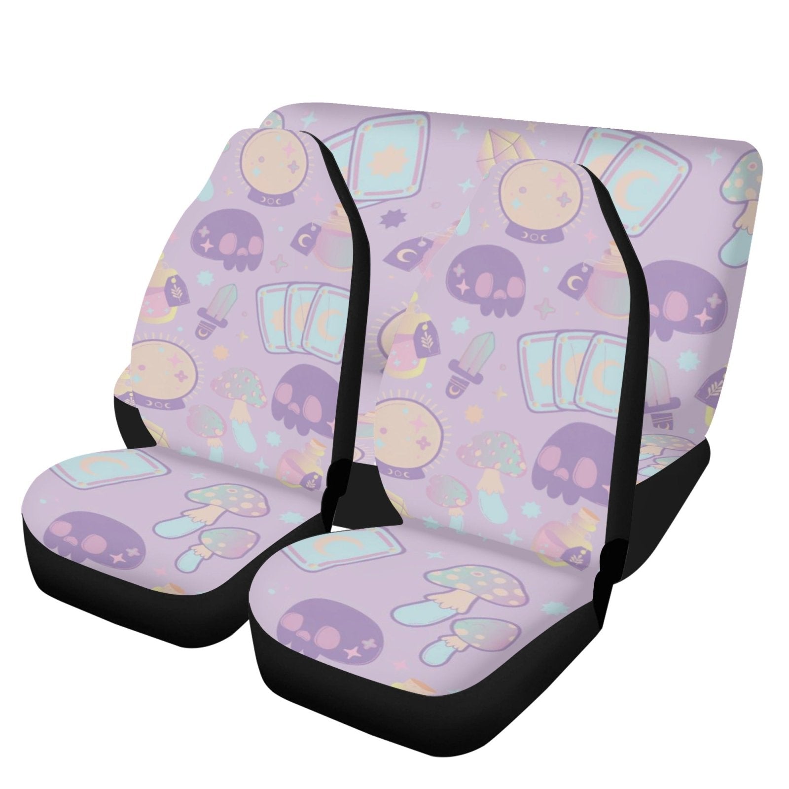 Pastel Purple Cute goth Car Seat Cover Set - sense forest