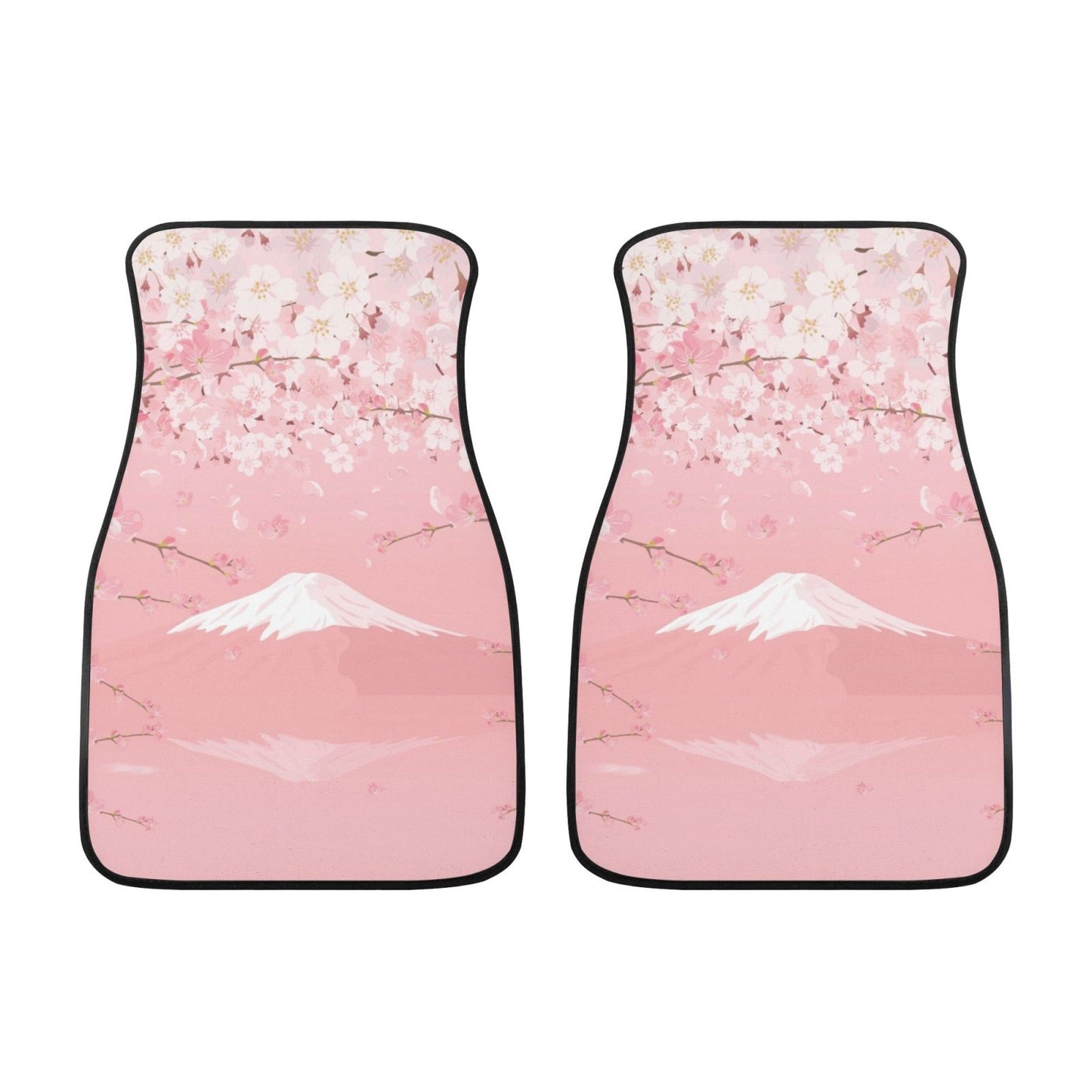 Pink Fuji Cherry Back and Front Car Floor Mats - sense forest