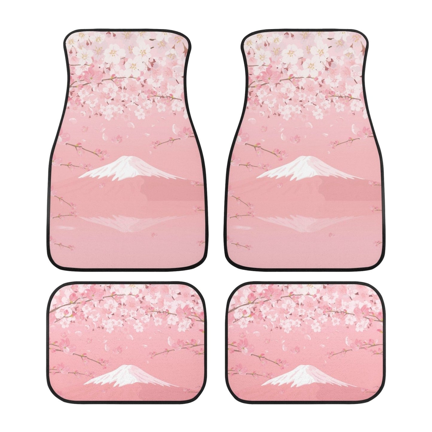 Pink Fuji Cherry Back and Front Car Floor Mats - sense forest