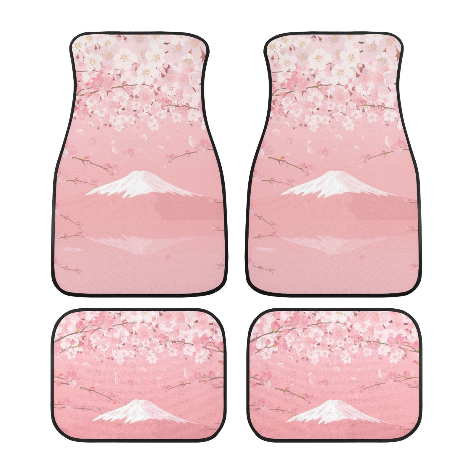 Pink Fuji Cherry Back and Front Car Floor Mats - sense forest
