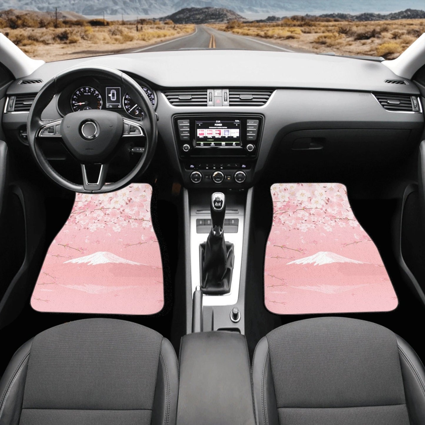 Pink Fuji Cherry Back and Front Car Floor Mats - sense forest