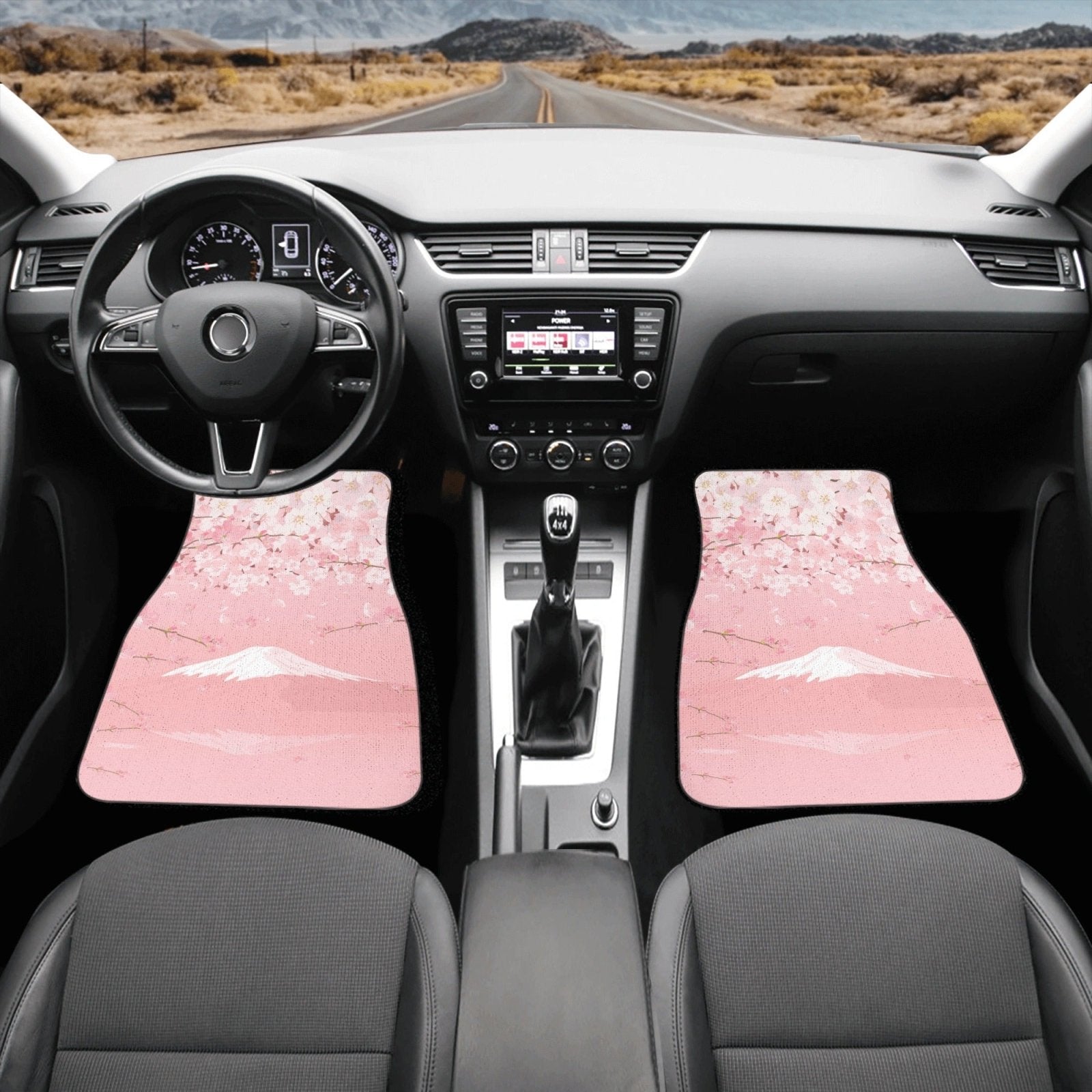 Pink Fuji Cherry Back and Front Car Floor Mats - sense forest
