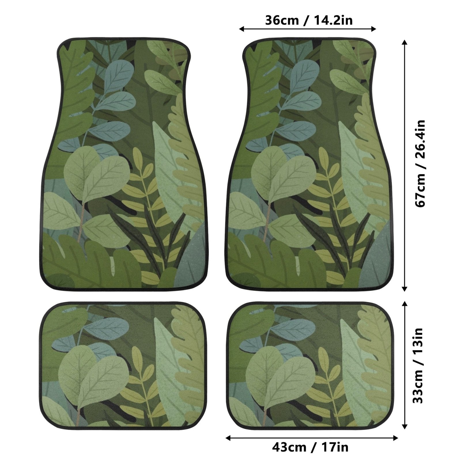 Plant Lovers green plant Back and Front Car Floor Mats - sense forest
