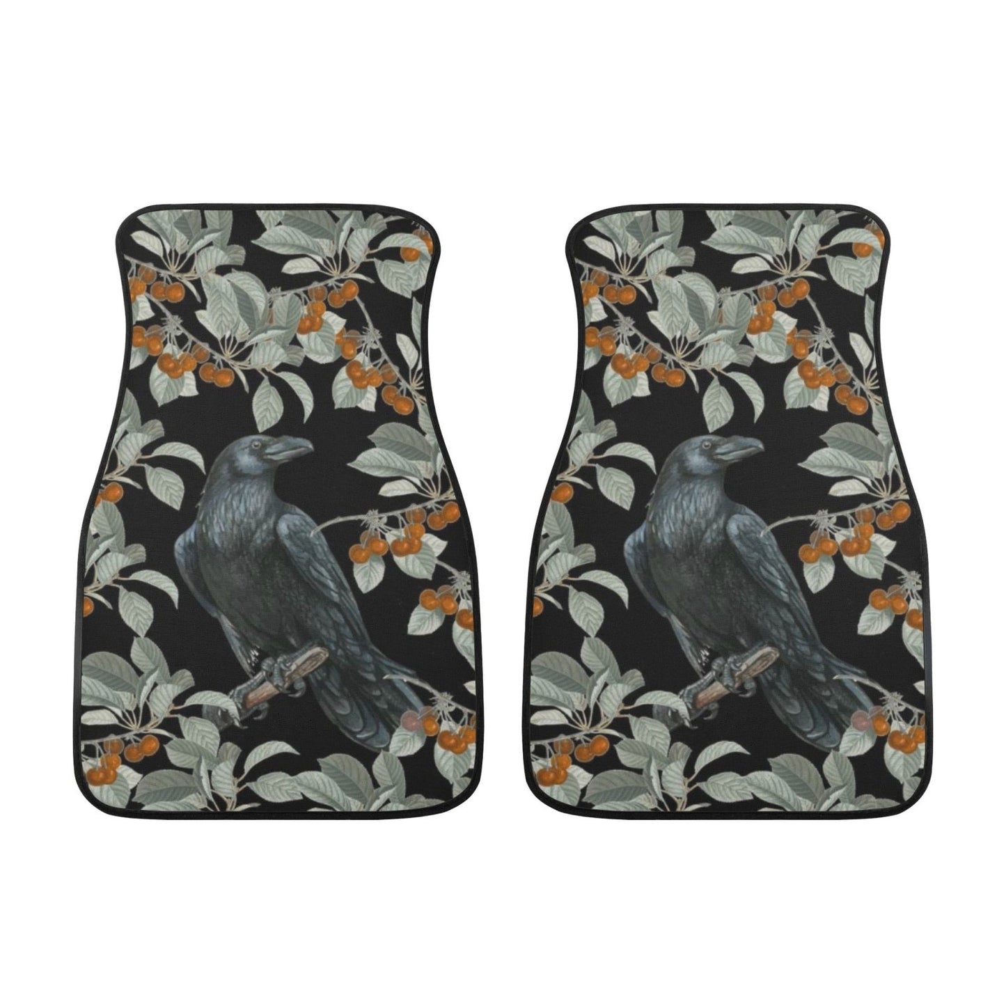 Raven Crow Back and Front Car Floor Mats - sense forest