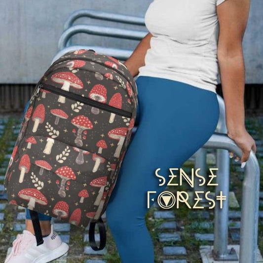Red magic mushroom cottagecore Travel Backpack(Large Capacity) - sense forest