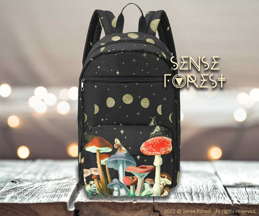 Red Magic mushroom Forest witch moon phase backpack - sense forest