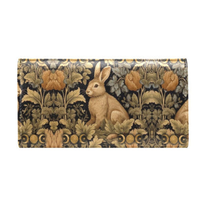 Retro botanical rabbit Art Nouveau Trifold wallet | Sense Forest - sense forest