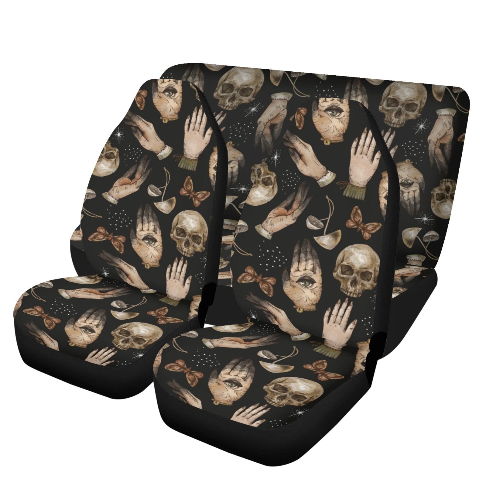 Skull Mushroom Witchcraft Car Seat Cover Set - sense forest