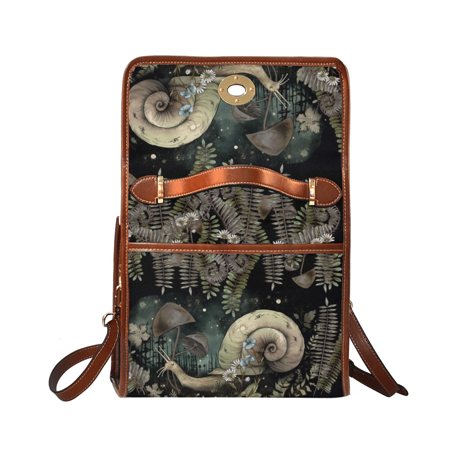 Snail forest canvas satchel bag - sense forest
