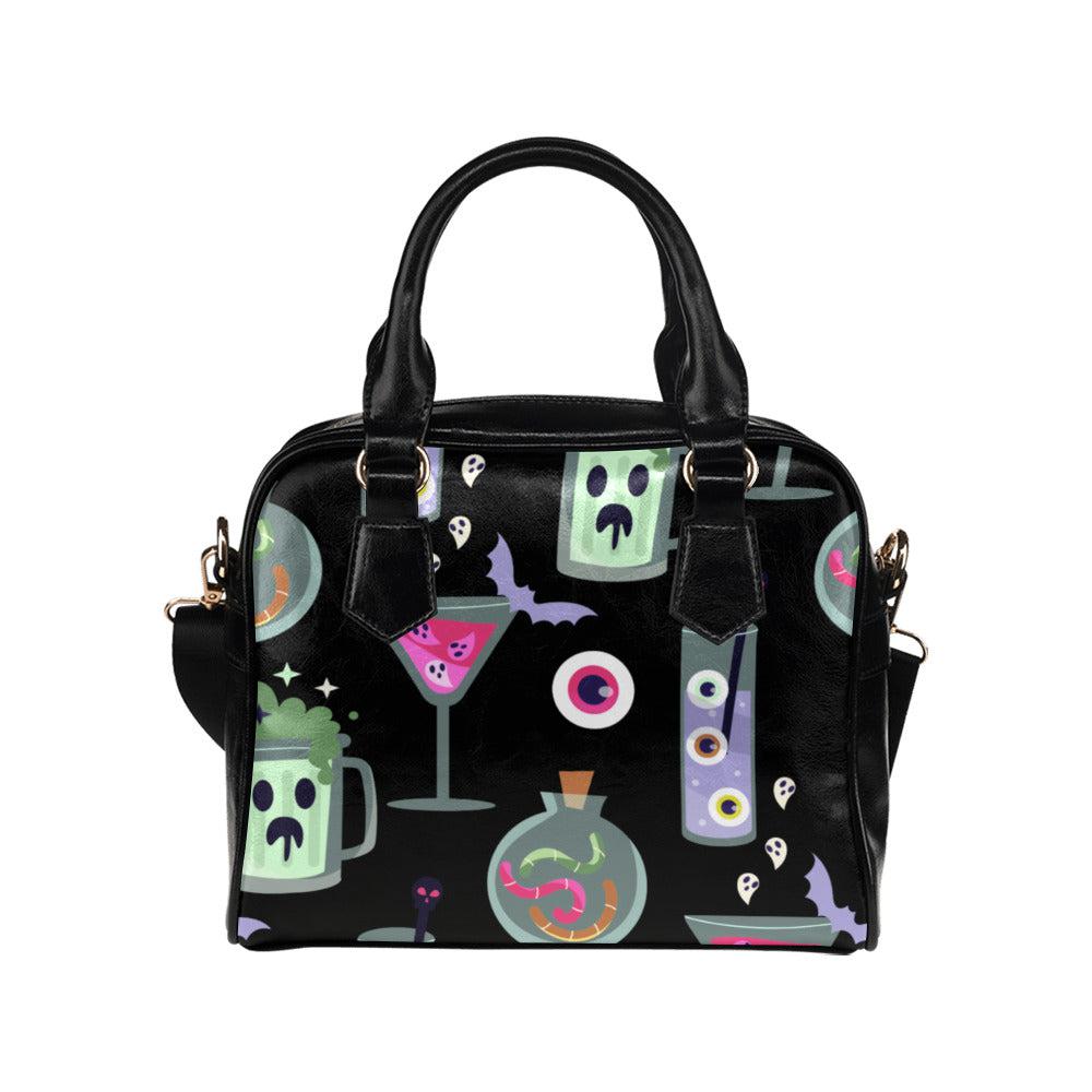 Spooky drinks Kawaii goth bowler bag Shoulder Handbag - sense forest