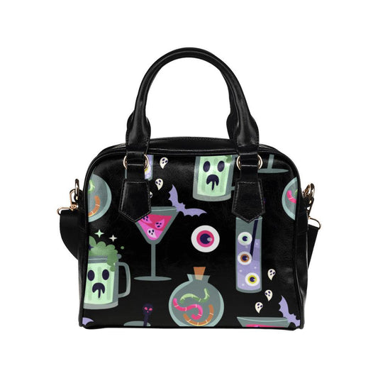 Spooky drinks Kawaii goth bowler bag Shoulder Handbag - sense forest