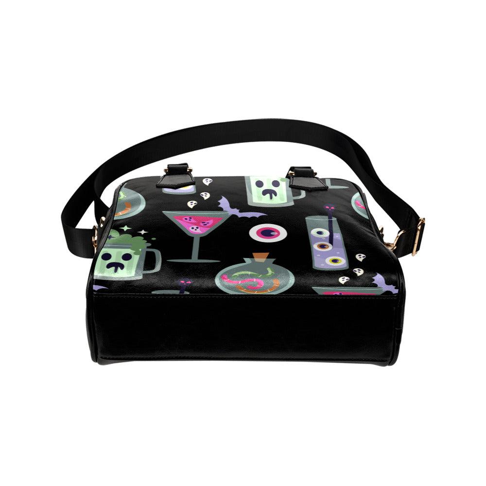 Spooky drinks Kawaii goth bowler bag Shoulder Handbag - sense forest