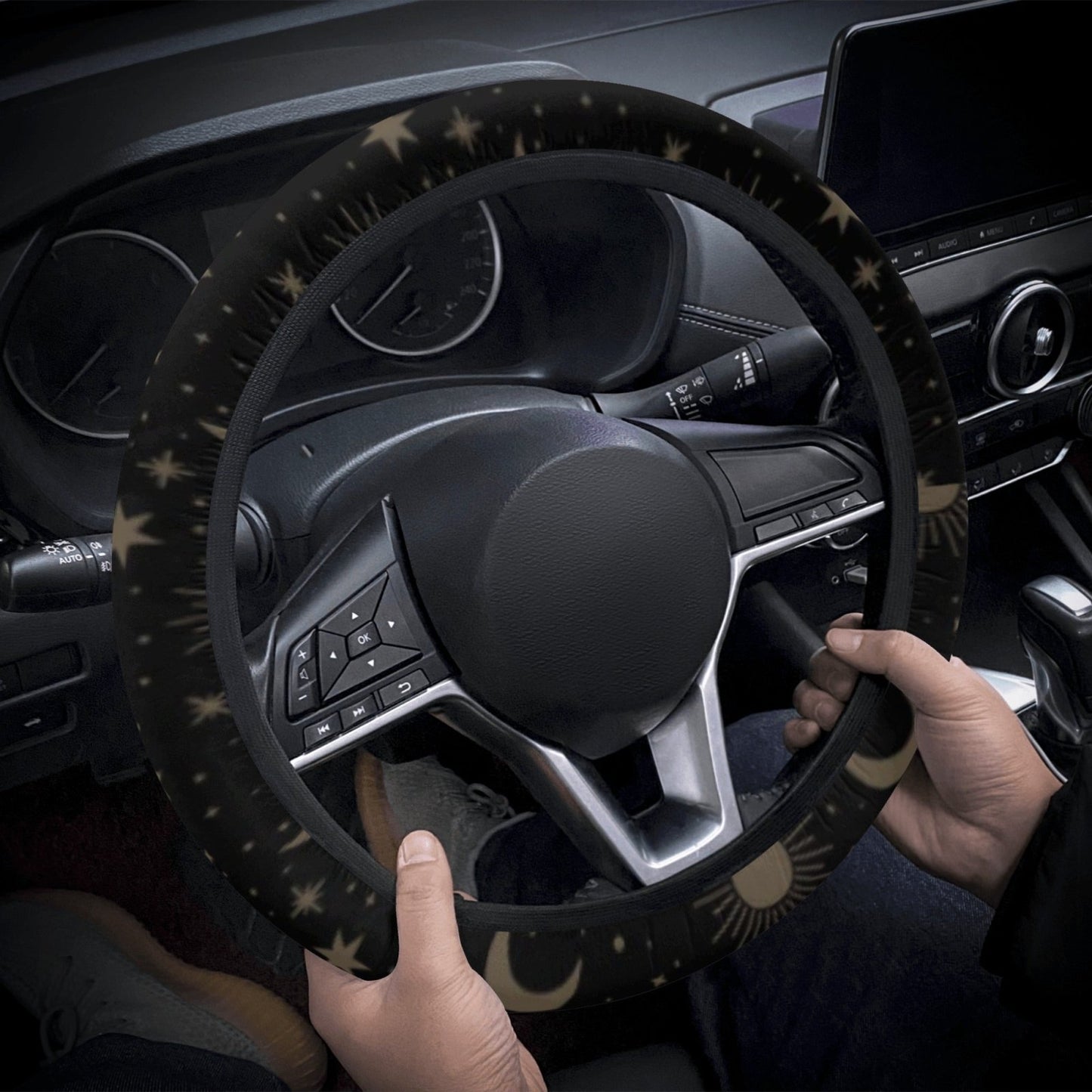 Sun Moon Stars Celestial Car Steering Wheel Cover - sense forest